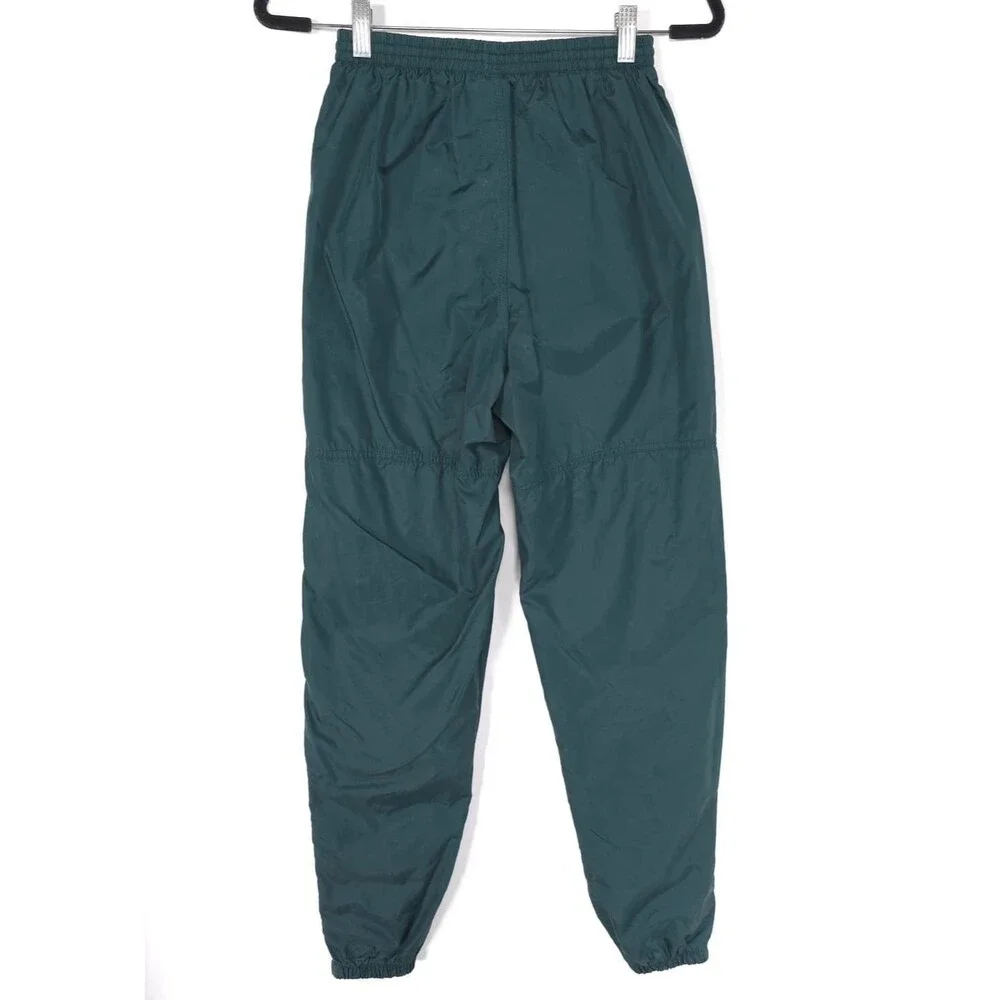 NIKE Men's SMALL Track Pants Joggers Green Zip Ankle Swoosh VINTAGE 90's Nylon